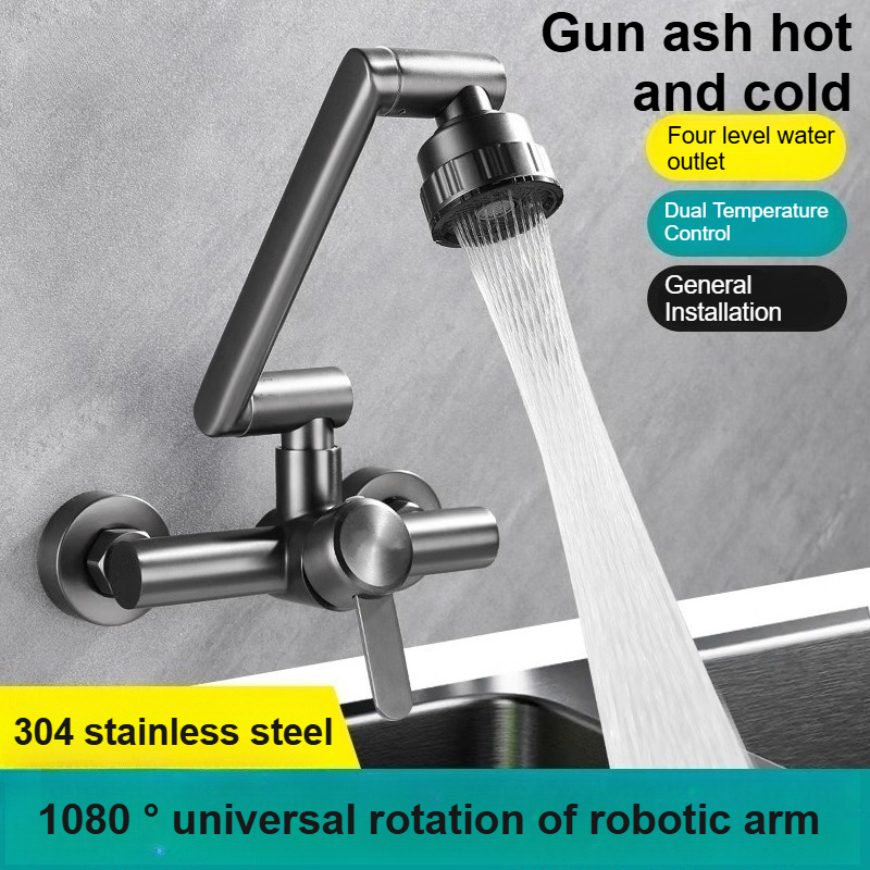 Home Bar Sink - Wall-mounted Cold and Hot Water Faucet