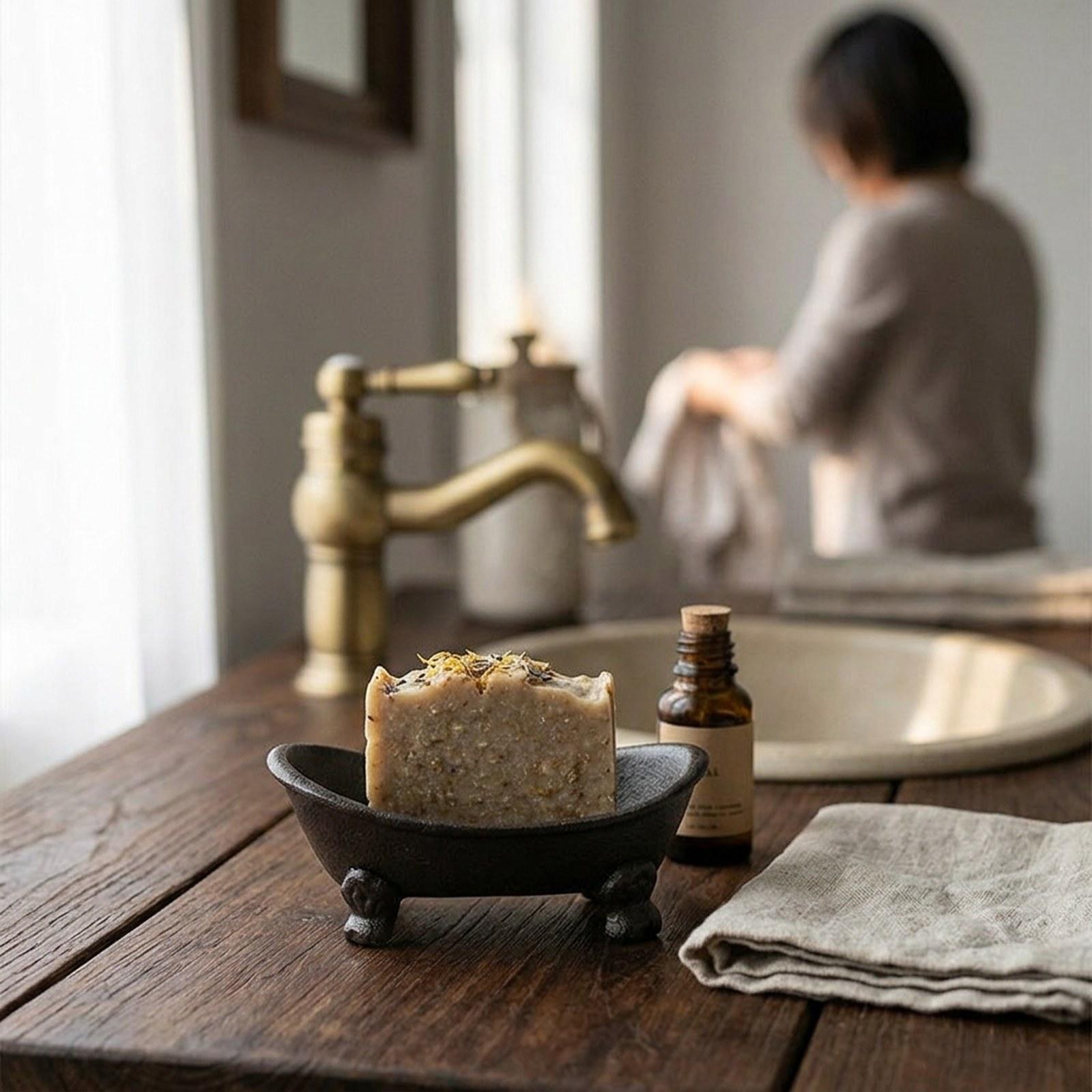 Home Bar Sink - Cast Iron Soap Dish Holder Heavy
