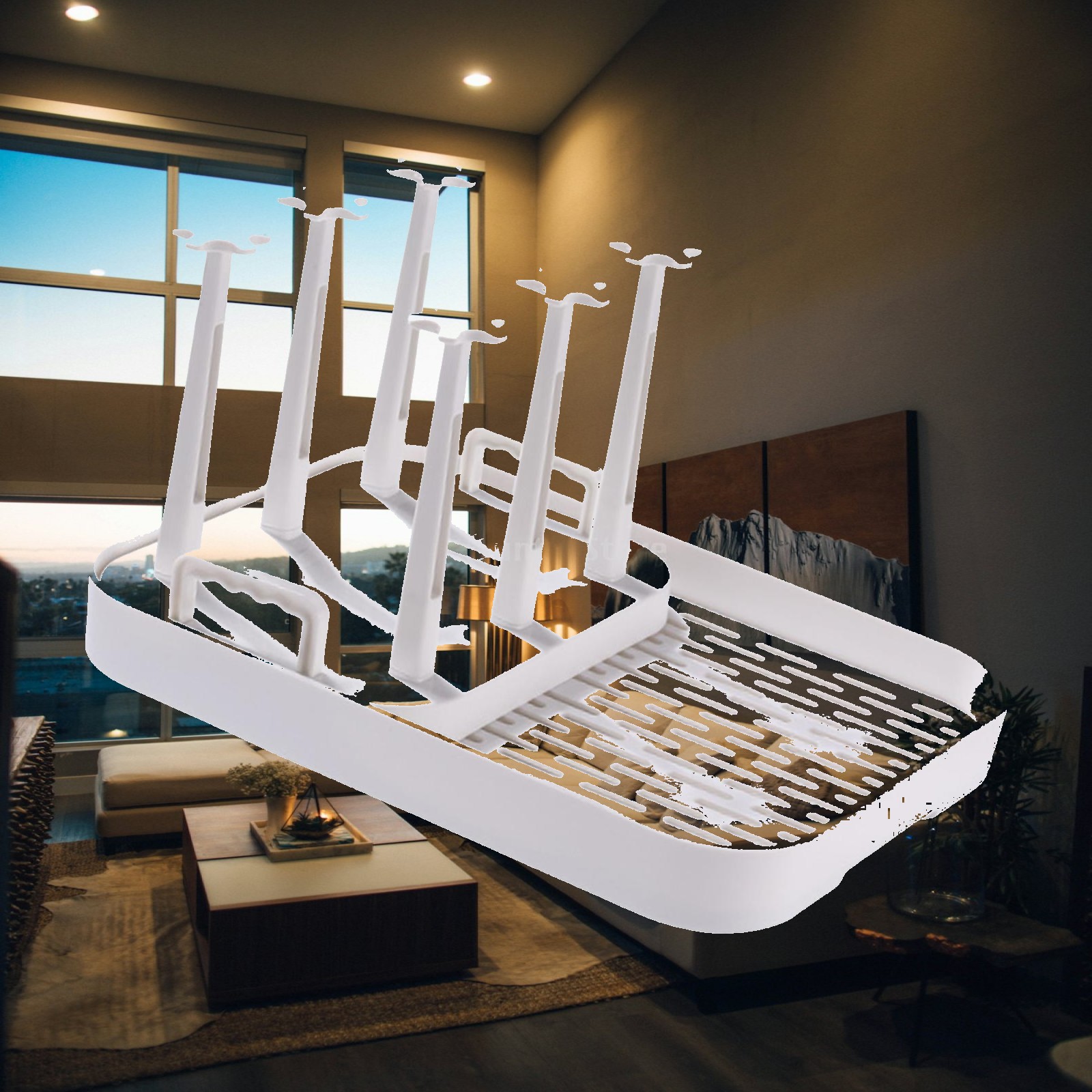 Home Bar Sink - Cups Drying Rack Drain Tray Can