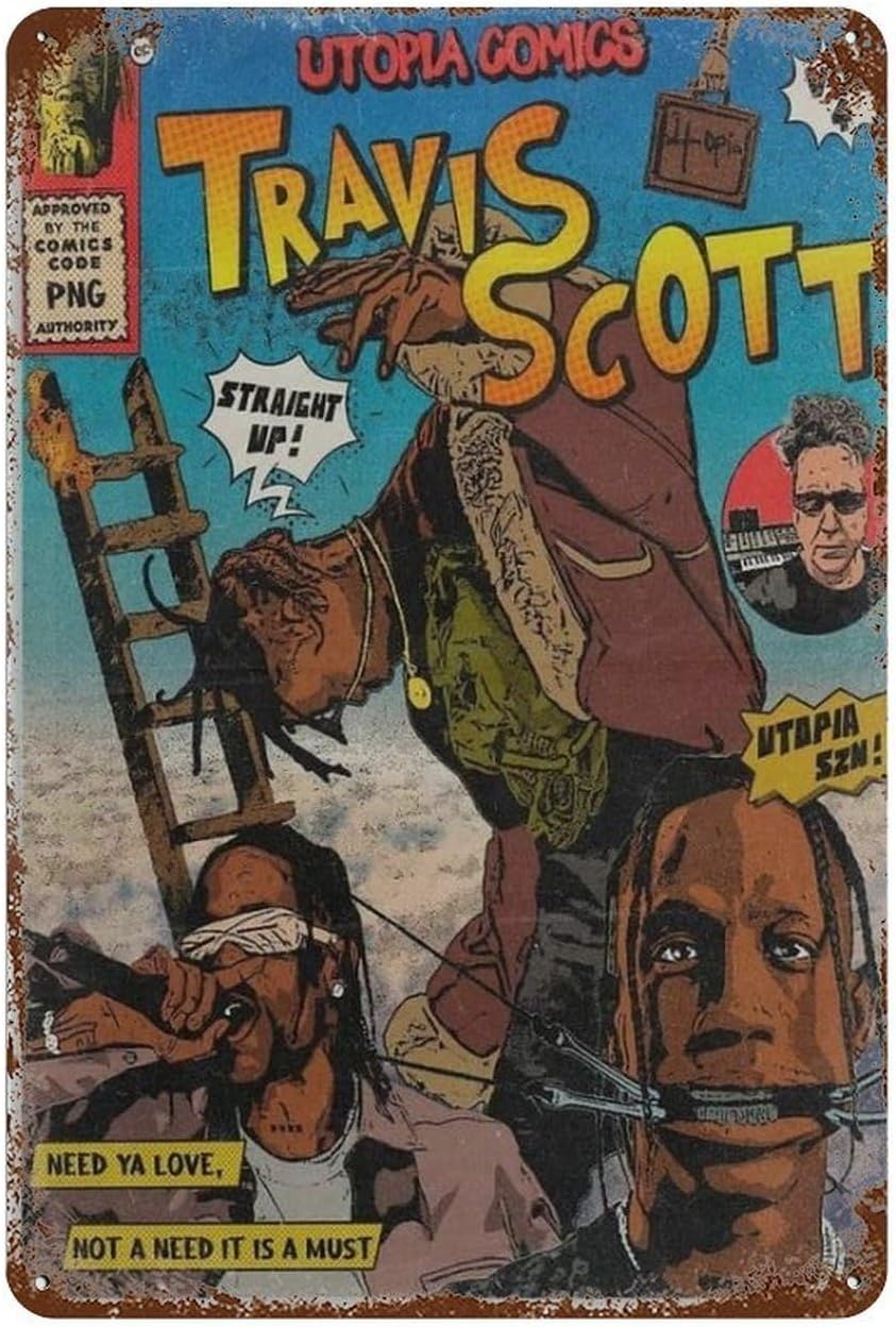 Travis-Scott Posters Vintage B - Home Bar Shelf ulasan dan harga