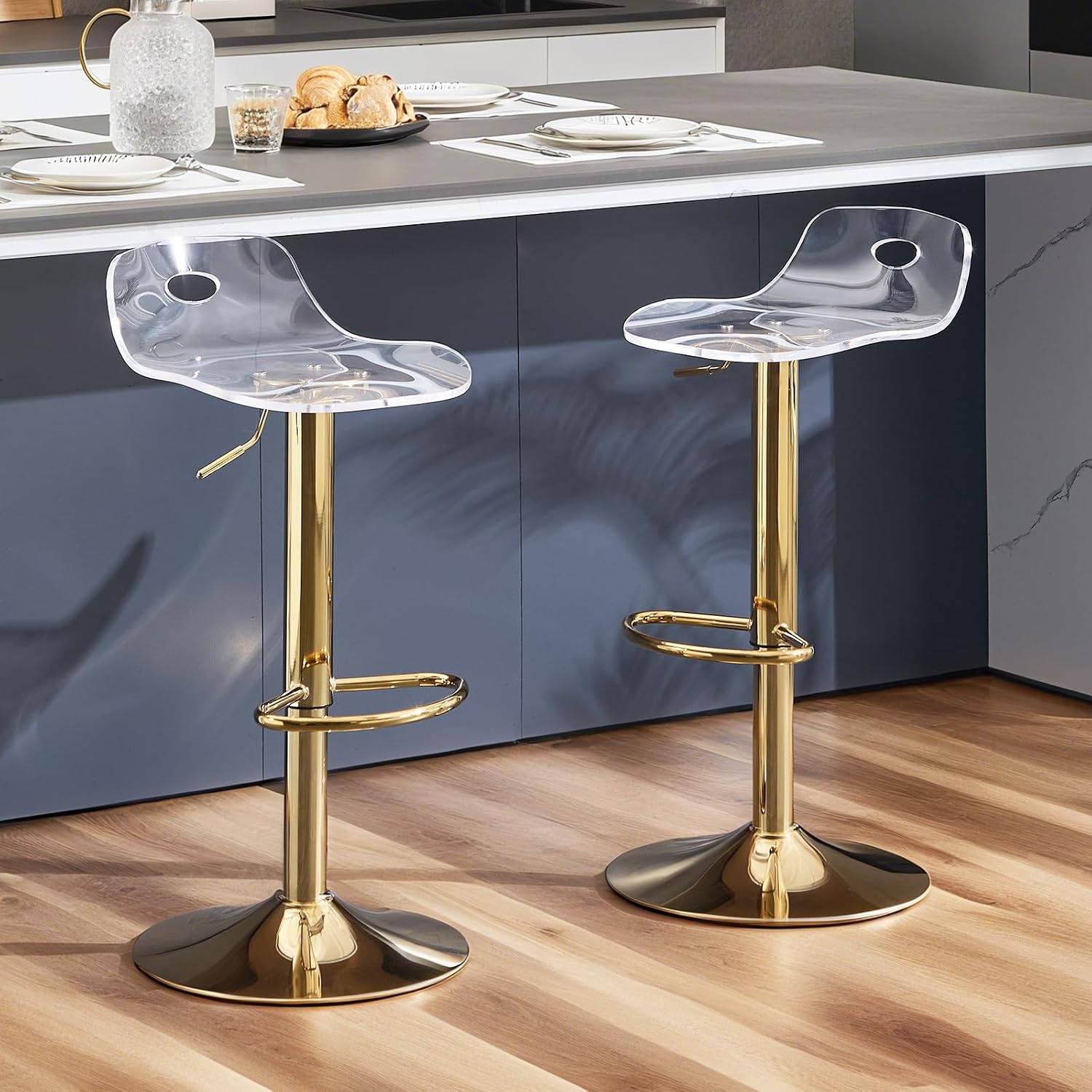 Adjustable Clear Acrylic Bar S - Home Bar Stools ulasan dan harga