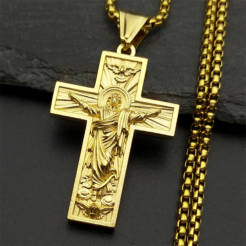 Stainless Steel Cross Jesus Pe - Bar Cart Gold ulasan dan harga
