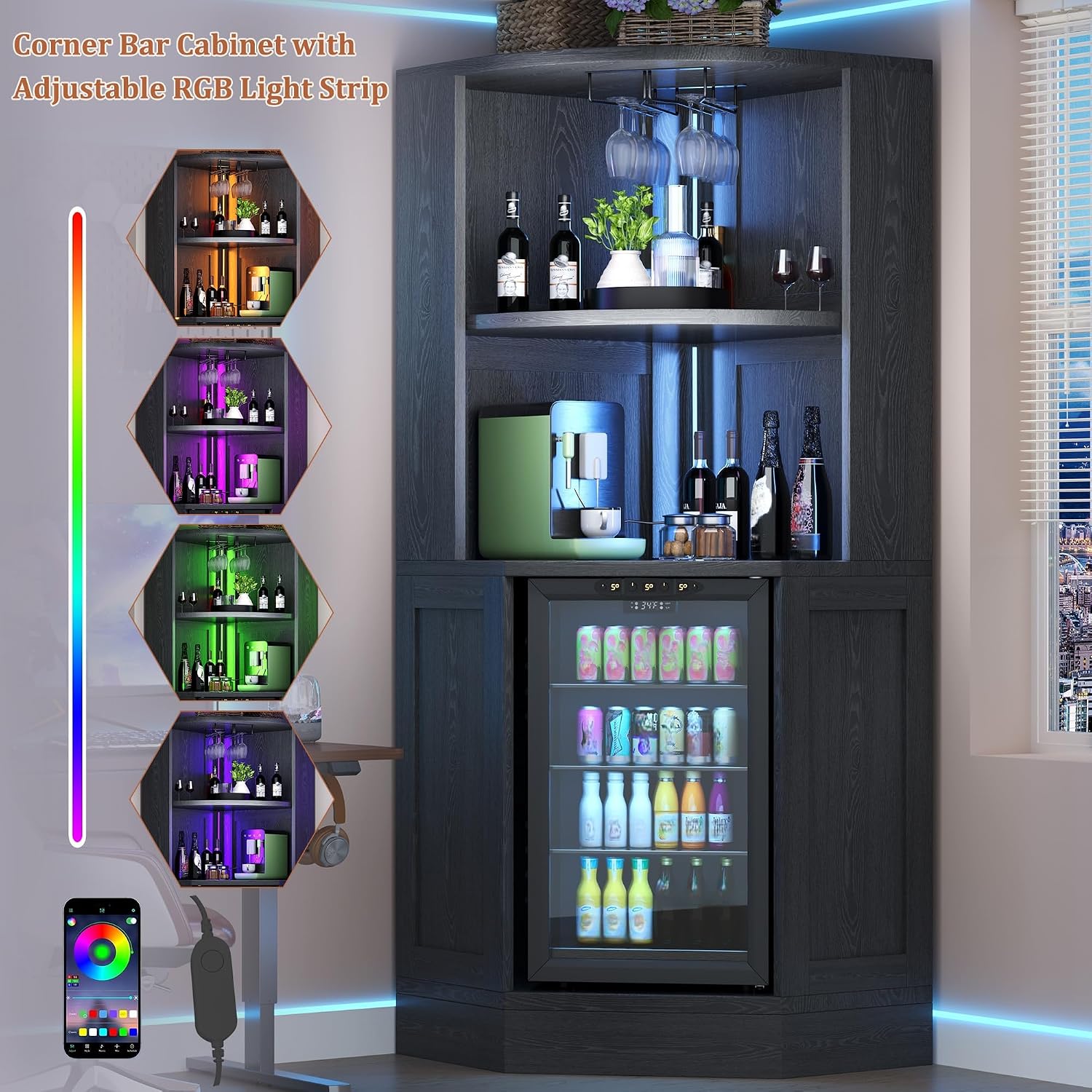 Corner Bar Cabinet with Fridge - Home Bar And Fridge ulasan dan harga