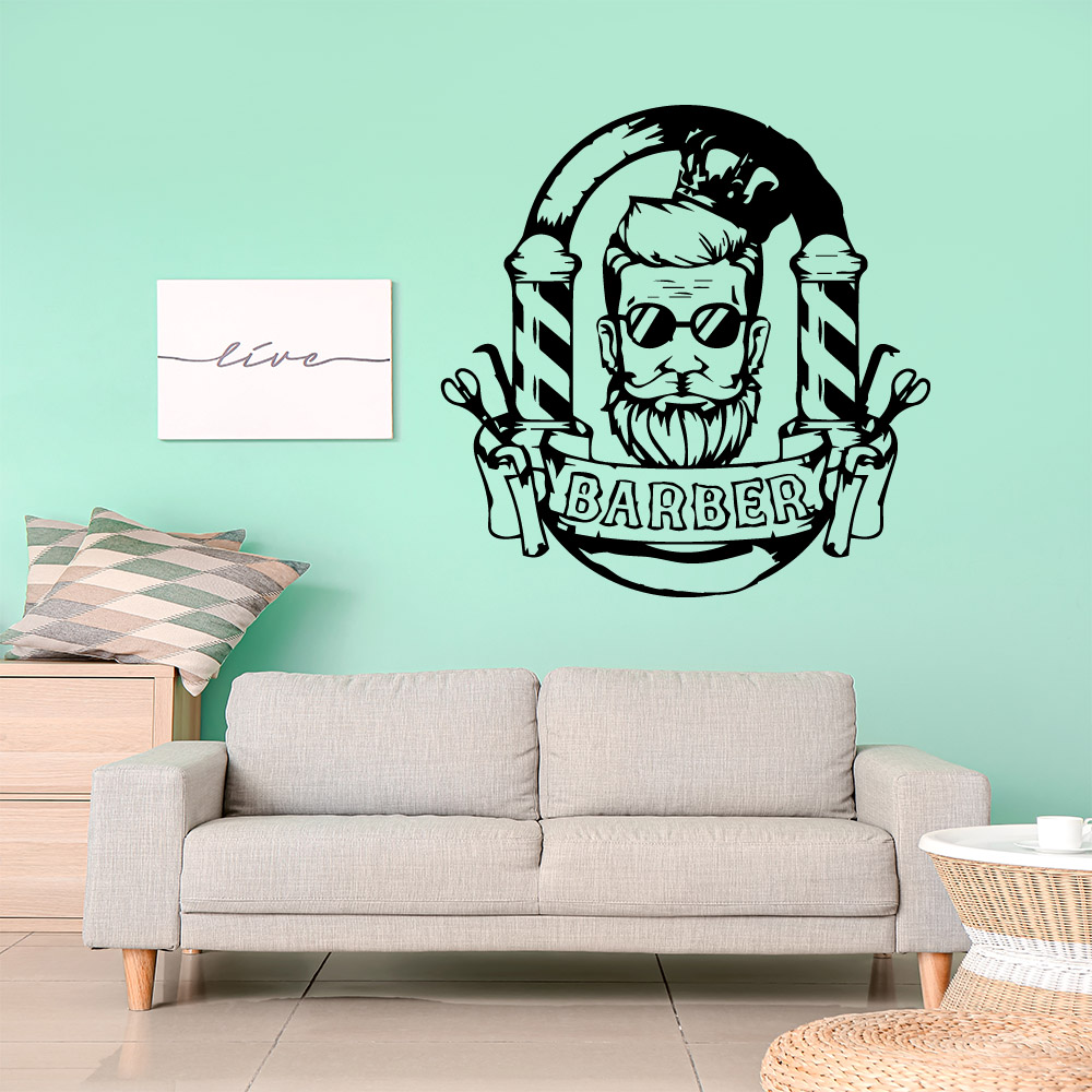 Barbershop Sticker Waterproof  - Home Barbershop ulasan dan harga