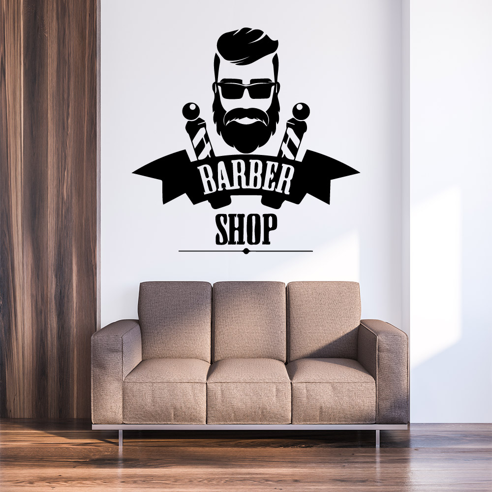 Barbershop Sticker Waterproof  - Home Barbershop ulasan dan harga