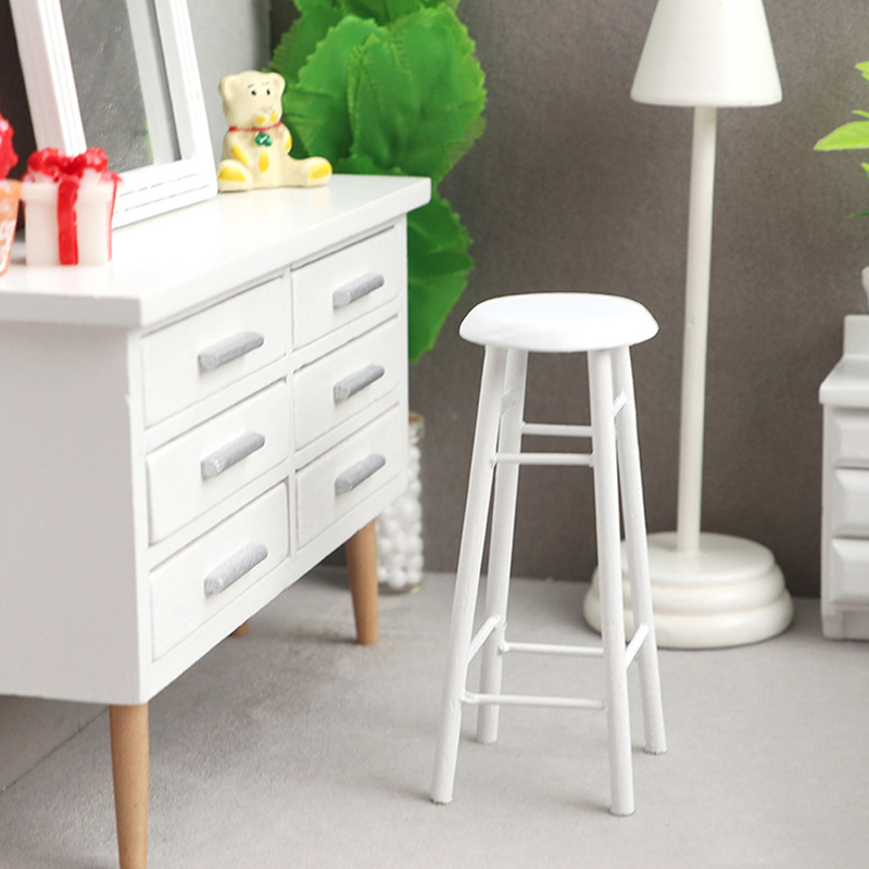 1:12 Dollhouse Miniature High  - Home Bar Stools ulasan dan harga