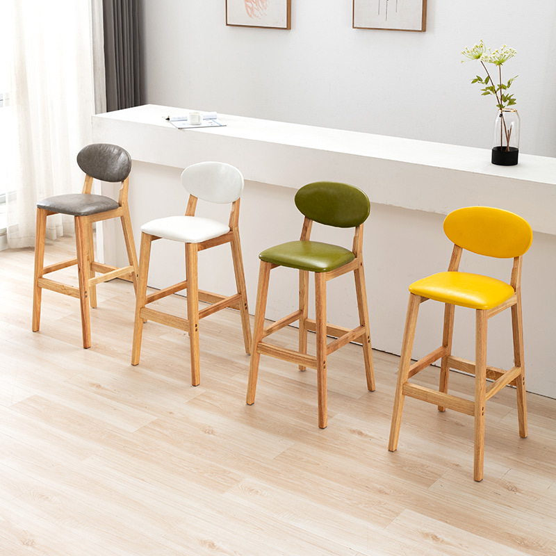 Simple solid wood bar chair, d - Home Bar Stools ulasan dan harga