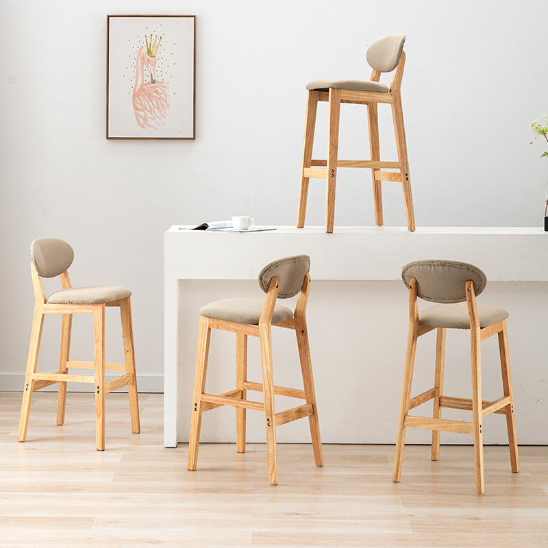 Simple solid wood bar chair, d - Home Bar Stools ulasan dan harga