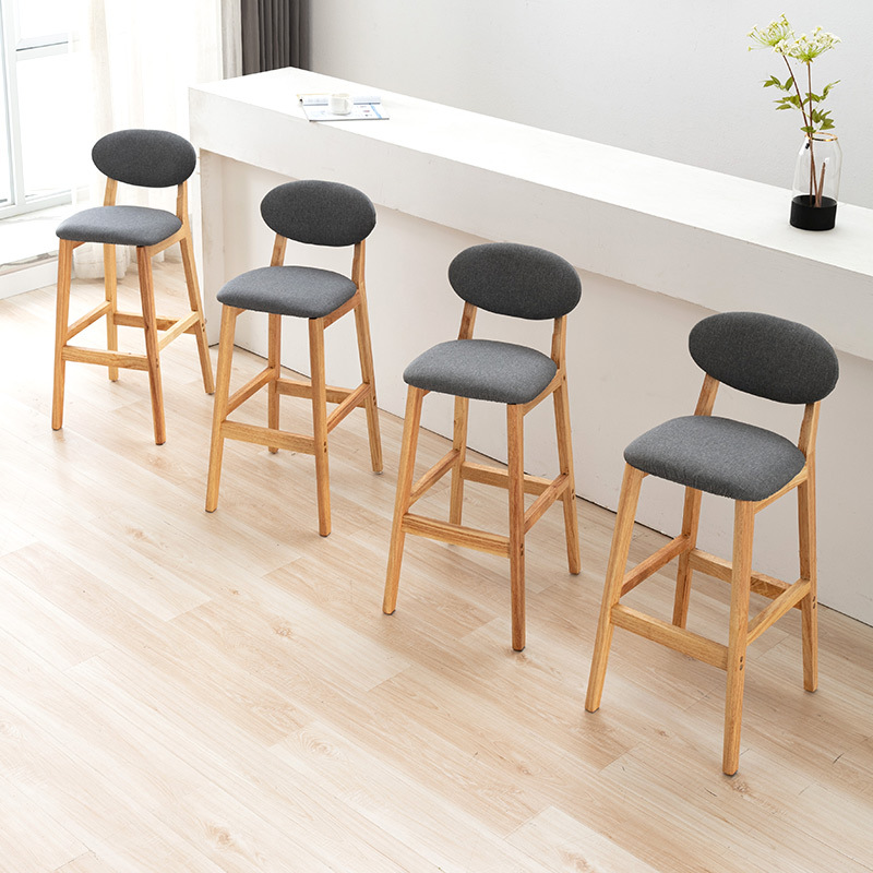 Simple solid wood bar chair, d - Home Bar Stools ulasan dan harga