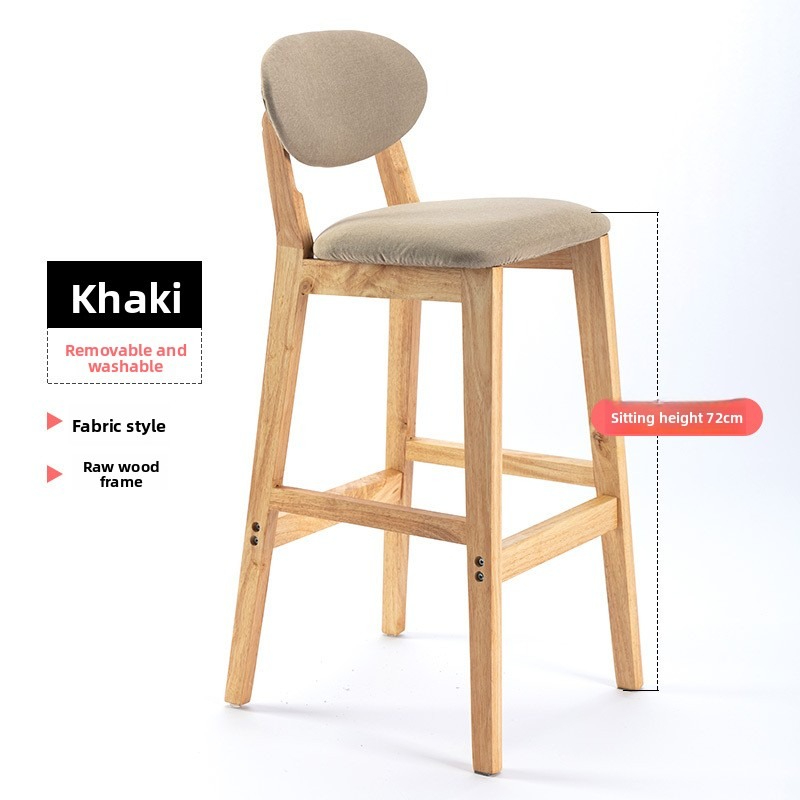 Simple solid wood bar chair, d - Home Bar Stools ulasan dan harga