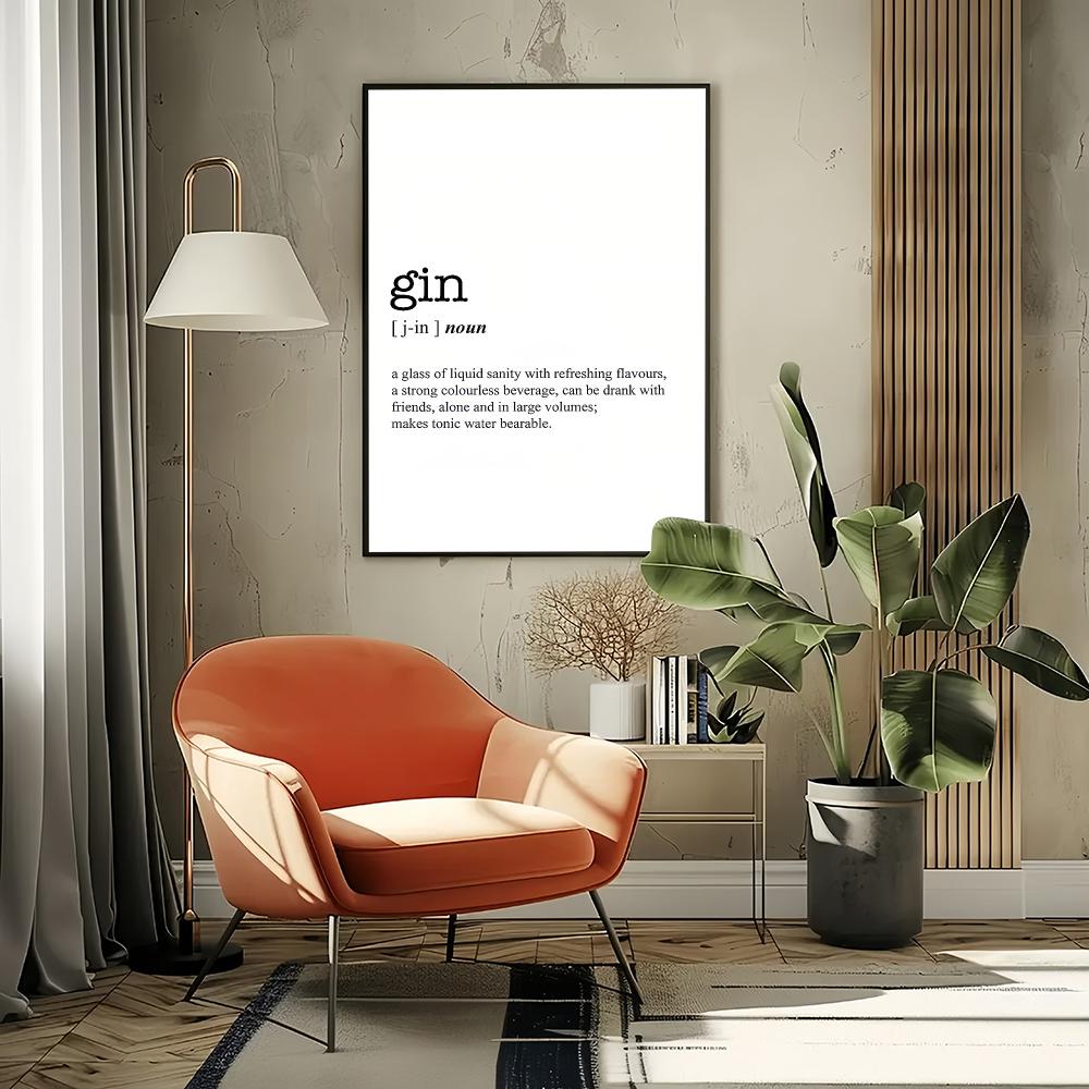 GIN Word Definition HD Wall Ar - Home Bar Word ulasan dan harga