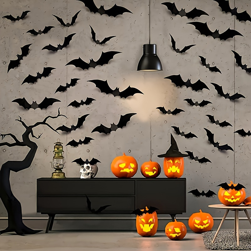 3D Black PVC Bat Halloween Wal - Home Bar Set ulasan dan harga