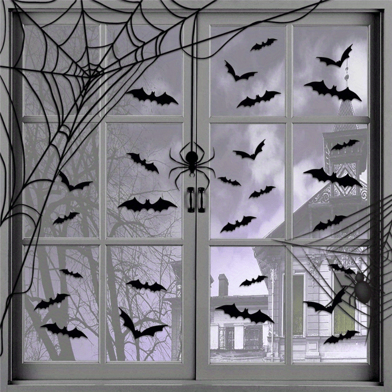3D Black PVC Bat Halloween Wal - Home Bar Set ulasan dan harga