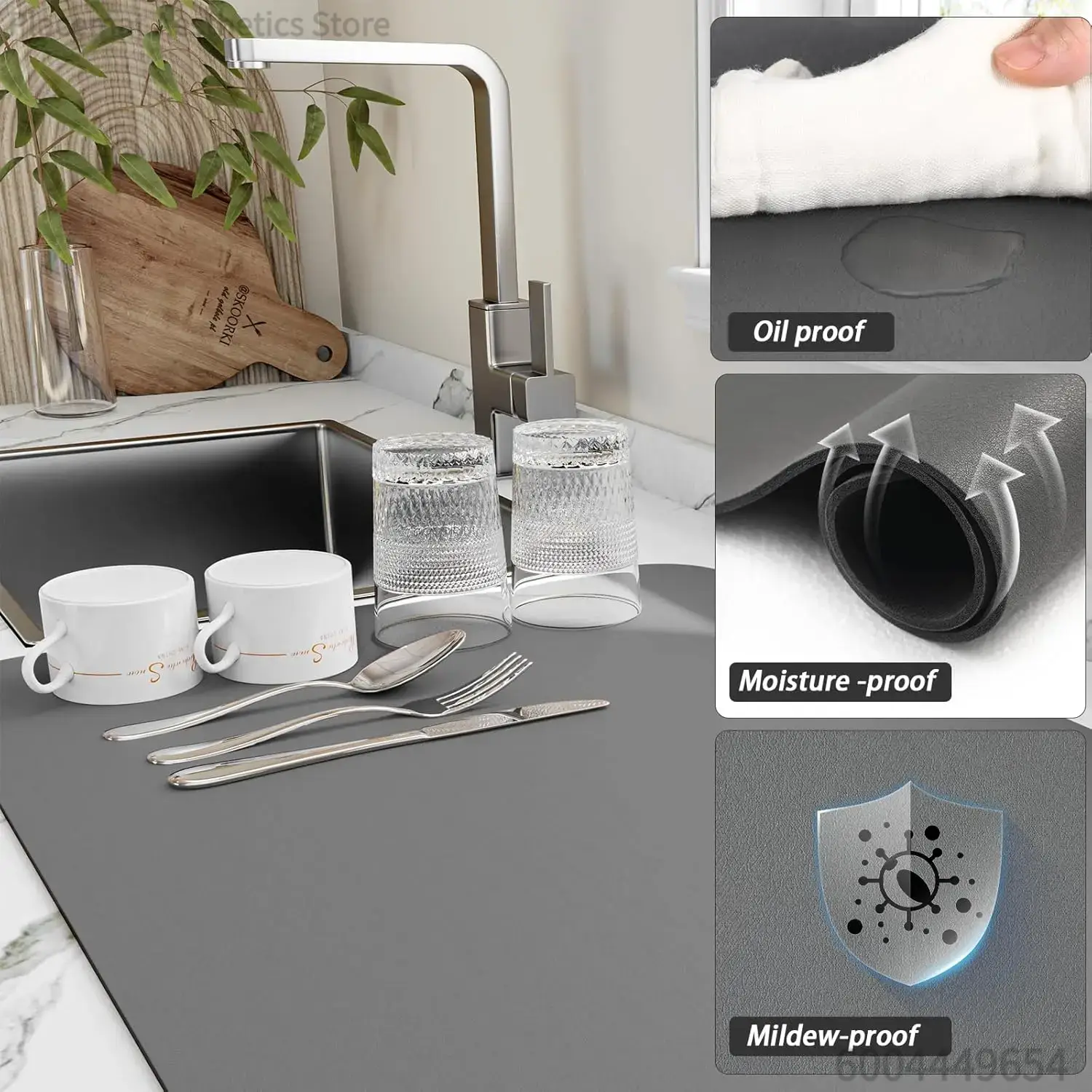 Rubber Dish Drying Mat for Kit - Home Bar Sink ulasan dan harga