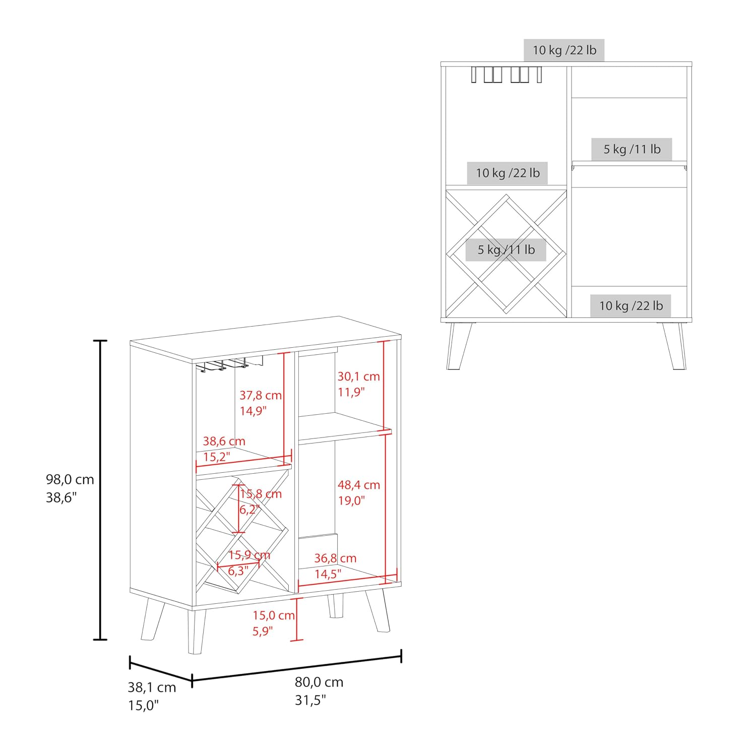Oak Blue Bar Cabinet 4 Shelves - Home Bar Shelves ulasan dan harga